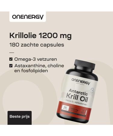 Be Healthy Group doo Krill Oil 1200 mg Omega3 Choline and Astaxanthin 180 Soft Capsules Antarctic Krill Oil Heart and Liver Function Aids in Fat Metabolism Gluten Free and Lactose Free - Buy Online on GoSupps.com