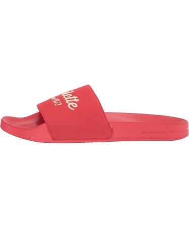 adidas Adilette Slides Sandal - Vivid Red/Wonder White - Size 12 Women/11 Men - Buy Online on GoSupps.com