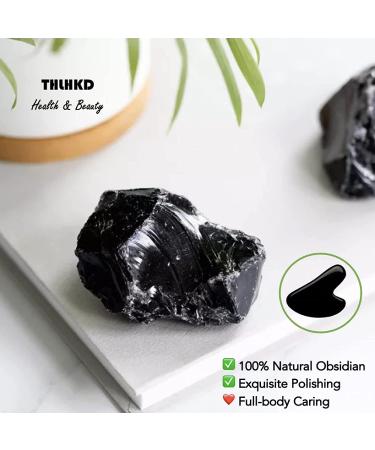 Black Obsidian Gua Sha Facial Tools for Physical Therapy and Spa - Perfect for Face, Eyes, Neck, Back, and Shoulders - Buy Online on GoSupps.com