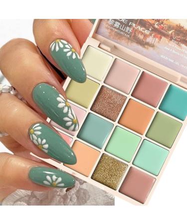 16 Colors Solid Nail Gel Palette Nail Cream Gel Nail Polish Nail Polish Gel UV LED Gel Solid Cream Gel Nail Polish for Nail Art - (Color: 5) - Buy Online on GoSupps.com