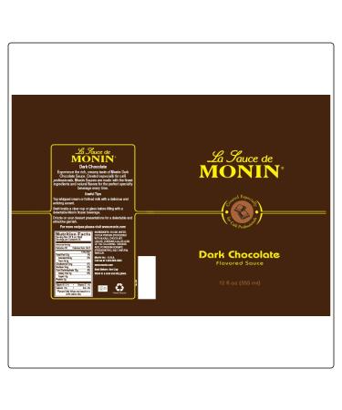 Monin Gourmet Dark Chocolate Sauce - Velvety, Rich & Gluten-Free (12 oz) for Desserts & Coffee - Buy Online on GoSupps.com