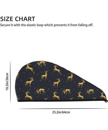 Buy Christmas Deers Microfiber Hair Towel - Soft Super Absorbent Wrap for Long Curly & Thick Hair - Buy Online on GoSupps.com