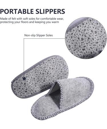 Fleece Felt Guest Slippers Set - 6 Pairs Non-Slip Washable Spa Slippers for Men | Ideal for Family & Hotel Travel - Buy Online on GoSupps.com