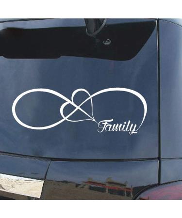 Creative Family Love Heart Infinity Symbol Car Sticker | White Decal for Bumper & Window | 5.1cm x 15.3cm - International Shipping Available - Buy Online on GoSupps.com