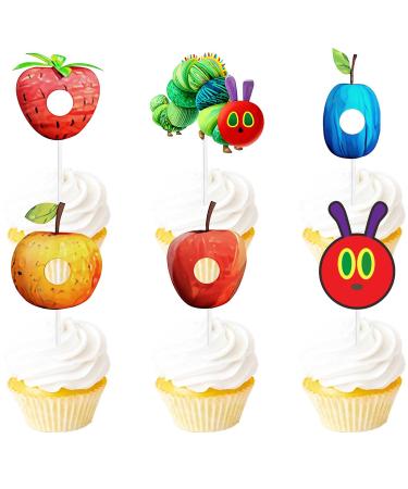 S-Cp-0005 Ice Cream Fruit Dessert Cupcake Topper Colorful Glitter Happy Birthday Sensory Pop Game Theme Decor Supplies Baby Shower Boys Girls Birthday Party Decorations