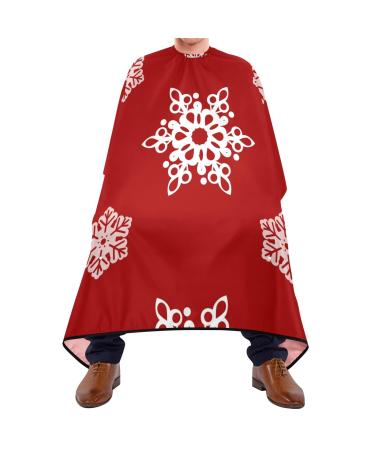 Waterproof Barber Cape -Red Snowflake Cheetah Haircut Bib for Men Unisex Hair Cutting Cape(8rp1a)