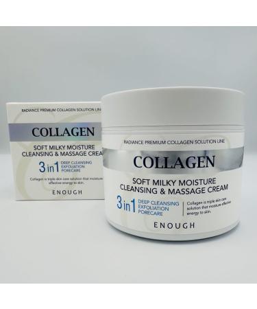 Enough Collagen Soft Milky Moisture Cleansing Cream | Deep Hydrating Face Cleanser & Makeup Remover | Korean Skincare for All Skin Types - 10.58 oz - Buy Online on GoSupps.com