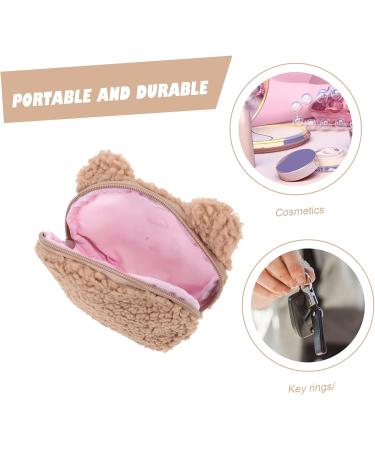 FOMIYES Plush Cosmetic Bag Toilet Stand Travel Tote - Brown 15.5X12X5.5CM - Buy Online on GoSupps.com