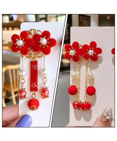 KALLORY Baby Hair Accessories: Tassel & Kimono Flower Hair Clip Set - Girl Hair Clips in Chinese Ancient Style (1 Pair) - Buy Online on GoSupps.com