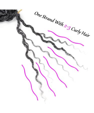 6 Packs Goddess Curly Locs Crochet Hair 14 Inch Faux Boho Hippie River Locs for Black Women - T1B/Gray - Buy Online on GoSupps.com