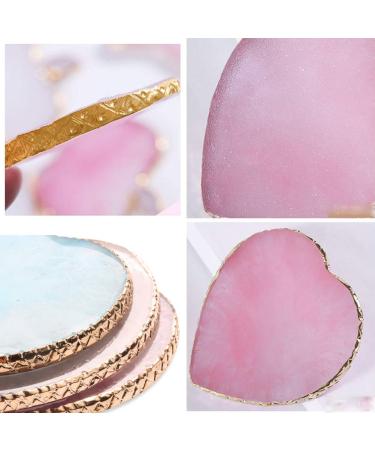 SUKPSY Heart Shaped Resin Nail Art Palette - Pink | Makeup & Gel Polish Mixing Plate for Drawing & Painting | Golden Edge Display Holder - Buy Online on GoSupps.com
