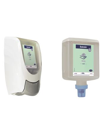 Hartmann CleanSafe basic dosing dispenser for overhead bottles + Baktolin foam wash overhead bottle 6 x 1000 ml