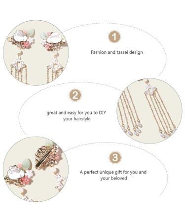 Lurrose 2 Pieces Chinese Tassel Hairpins - Crystal Rabbit Bridal Accessories for Weddings Women & Girls - Buy Online on GoSupps.com