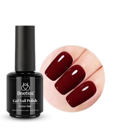 beetles Gel Polish 15mL Dark Red Wine Red Christmas Burgundy Red Gel Nail Polish Manicure Diy Nail Art Christmas Gel Soak Off UV LED Nail Lamp Nail Art Manicure Salon 1 Pcs