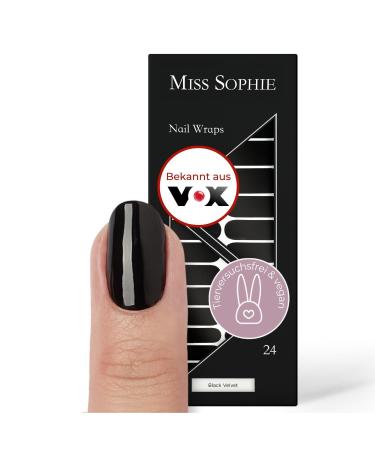 Original Miss Sophie Nail Foils Black Velvet I 24 Ultra-D nne nail polish strips in single color I for finger & toenails I sticks to natural and painted acrylic gel & shellac nails Black Velvet 24 - Buy Online on GoSupps.com