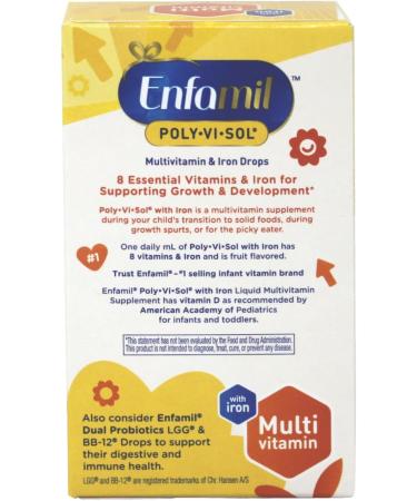 Enfamil Poly-Vi-Sol Multivitamin Drops with Iron 50 mL - Essential Infant Supplement - Buy Online on GoSupps.com