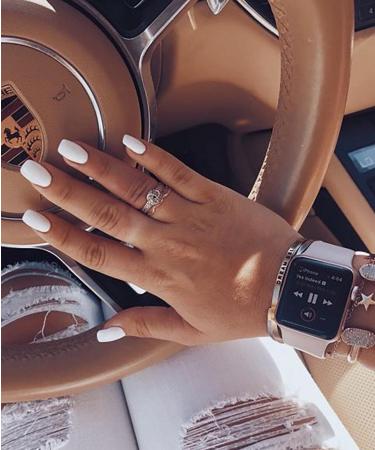 Fstrend White Matte Ballerina False Nails - Medium Square Coffin Acrylic for Women and Girls - Buy Online on GoSupps.com