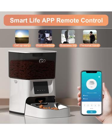 DOEL Automatic Cat Feeder Timed and Quantitative Feeding with Stainless Steel Bowl APP Remote Control with Dual Power Dry Food Pet Feeder 4L - Buy Online on GoSupps.com