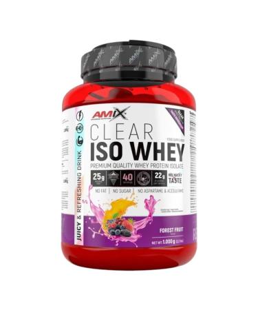 Amix Clear Iso Whey Protein 1 Kg Crystalline Whey Protein Isolate Refreshing FlavorsPromotes the increase and maintenance of muscle mass + Easy Dissolution Forest Fruit Flavor