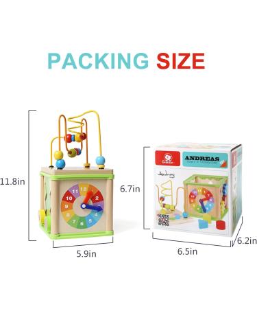 Top Bright 5-in-1 Wooden Activity Cube - Educational Motor Skills Toys for Babies 12+ Months | Perfect Gifts for Boys & Girls - Buy Online on GoSupps.com