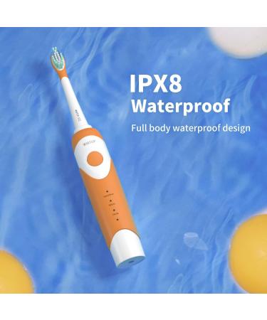 ED07 Kids Electric Toothbrush - Waterproof Wireless Charging 3 Cleaning Modes - Sonic Rechargeable Toothbrush for Boys & Girls (Orange - Buy Online on GoSupps.com