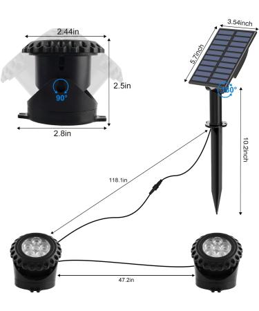 Natpow RGB Solar Pond Lighting - IP68 Waterproof Underwater Spotlights for Garden & Patio - Color Changing Landscape Lights (2 in 1) - Buy Online on GoSupps.com