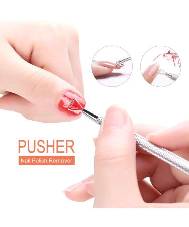 HaimiLiya Cuticle Pusher & Gel Nail Remover Tool - Dual-End Dead Skin Pusher for Gel Polish Removal - 410 Stainless Steel - Buy Online on GoSupps.com
