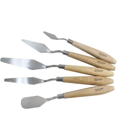Mont Marte 5 Piece Studio Palette Knife Set - Stainless Steel Knives in Various Sizes and Styles - Buy Online on GoSupps.com