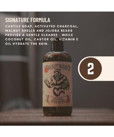 Johnny Slicks Body Wash - Supports Clean & Hydrated Skin - With Activated Charcoal Organic Oils & Exfoliants - Original Scent - 16 oz - Buy Online on GoSupps.com