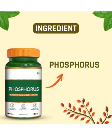 Nutrition Phosphorus - Support Bone Health -120 Veg. Capsules | Pack of 1 - Buy Online on GoSupps.com