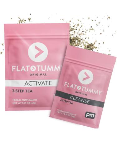 Flat Tummy 2-Step Detox Tea   2 Week Program   to Boost Energy  Speed Metabolism  Reduce Bloating - All Natural Cleanse w/ Green Tea  Dandelion  Fennel  & More