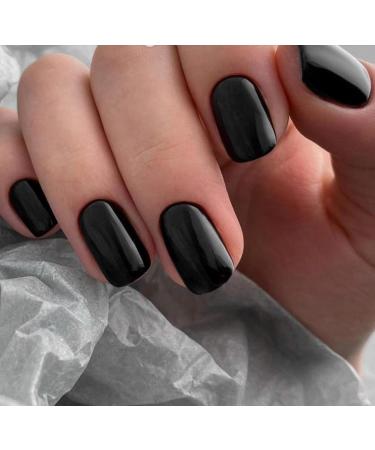 LoveOurHome 360pc Black Acrylic Square Press On Nails - Short Full Cover Fake Nails with Glue Adhesive Tabs for Women & Girls - Buy Online on GoSupps.com