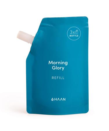 HAAN Hydrating Hand Sanitizer with Aloe Vera (Refill Bag) Cleanses Your Hands While Moisturizing Fresh Morning Glory Scent - 3.4 floz Refill Morning Glory