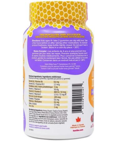 Honibe Vitamin D Gummies for Kids and Adults | Honey-Based Vitamins Made in Canada & Kids Multivitamin Gummies Plus Immune Boost | Honey-Based Vitamins Made in Canada | 70 gummies - Buy Online on GoSupps.com