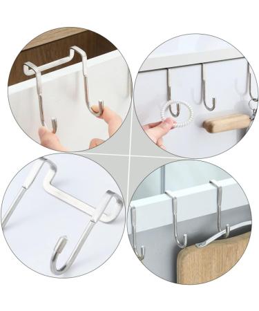 CIYODO 3pcs Clothes Hanging Cabinet Back of Door Hooks Purse Over Cupboard Stainless Steel Hanger 7.5X6.5CM Silver - Buy Online on GoSupps.com