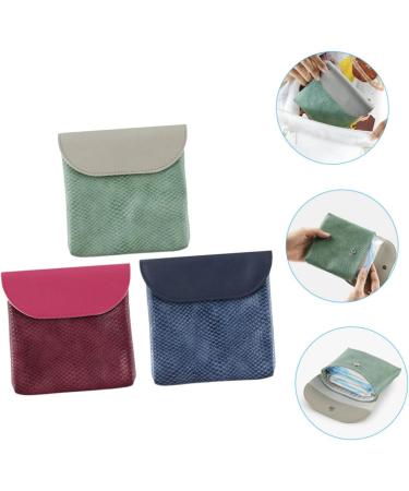 3pcs Leather Change Purse & Napkin Storage Bag Set - Women's Compact Tampon & Menstrual Pad Holder - Buy Online on GoSupps.com