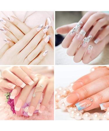 FANTESI 1000 Pcs Acrylic Half Cover French Nail Tips - Coffin Shape, Clear/Natural - for Nail Salons and DIY Manicure - Buy Online on GoSupps.com