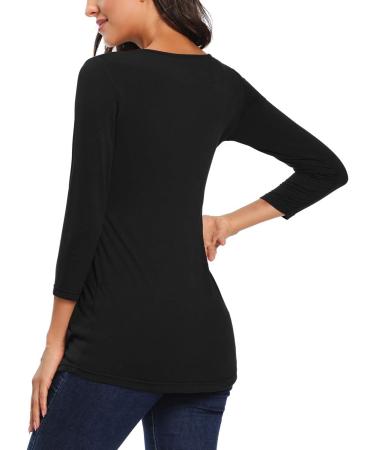 Love2Mi Maternity Nursing Shirt - Layered Wrap Design, Black - Size M - Buy Online on GoSupps.com