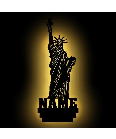 Night light decoration lamp design "USA Statue of Liberty" figure with name as desired gift for USA fans as decoration picture lamp wall sticker