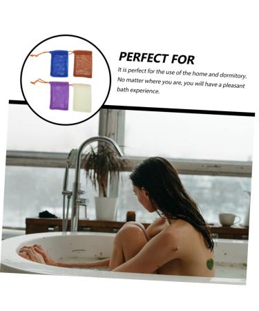 8pcs Exfoliating Soap Pouch - Foaming Net & Soap Saver | Ideal for Natural Soaps & Facial Cleansing | Travel-Friendly Nylon Bath Bags - Buy Online on GoSupps.com