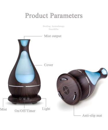 Aromatherapy Diffuser 400ml - Wood Grain Essential Oil Diffuser with Timer & Auto Shut-Off | Humidifier for Large Rooms & Baby Bedrooms | 7 Color Lights - Buy Online on GoSupps.com