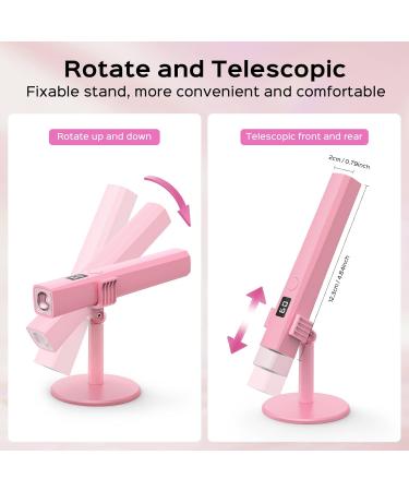 Handheld UV Light for Gel Nails Portable Mini Nail Dryer with Stand & LCD Screen 5W Fast Curing LED Nail Lamp (Pink - Buy Online on GoSupps.com