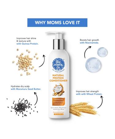 Natural Protein Conditioner - Toxin-Free Sulfate-Free with Argan Oil | The Moms Co. - 6.8 Fl. Oz - Buy Online on GoSupps.com