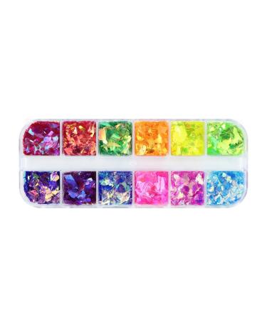 12 Grids Boxed Large Fragments Nail Sequins Glitter Nail Makeup Sequins Nail Jewelry Decoration Accessories