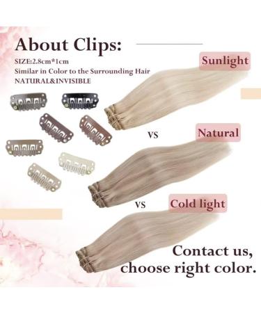 Easyouth Real Human Hair Clip in Ash Blonde Highlight Extensions 22 Inch 120g 7Pcs | #18P613 - Buy Online on GoSupps.com
