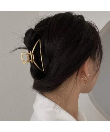 Textention Metal Hair Clips 2 Pack for Thick Hair - Gold + Silver Half Bun Barrette Jaw Clamp for Women/Girls - Buy Online on GoSupps.com