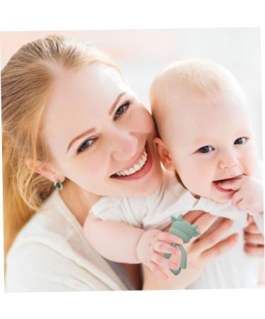 Baby Teething Toys - Cute Cow Silicone Teether for Sore Gums Relief - Gray Green Infant Chewing Toy - Buy Online on GoSupps.com