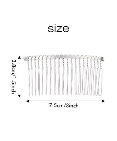 Cinaci 30 Pack Silver Metal Hair Side Combs with 20 Teeth - DIY Decorative French Headpieces for Women & Girls - Wedding & Craft Accessories - Buy Online on GoSupps.com