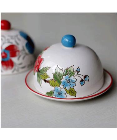 Butter Dishes Butter Plate with Round Lip Hand Painted Butter Dish Housewares Kitchen Decoration Festive Party Creative Tableware Kitchen Accessory - Buy Online on GoSupps.com