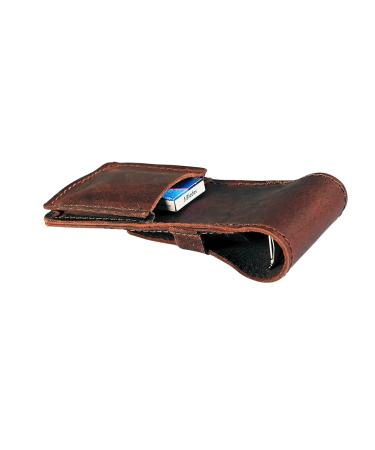 Leather Safety Razor Case | Handmade Brown Leather Shaving Accessories | Travel-Ready Straight Safety Razor Case | Double Edge Razor Essentials - Buy Online on GoSupps.com